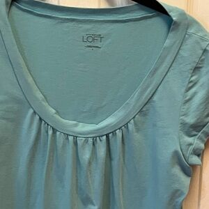 LOFT Women's Aqua Short Sleeve Top